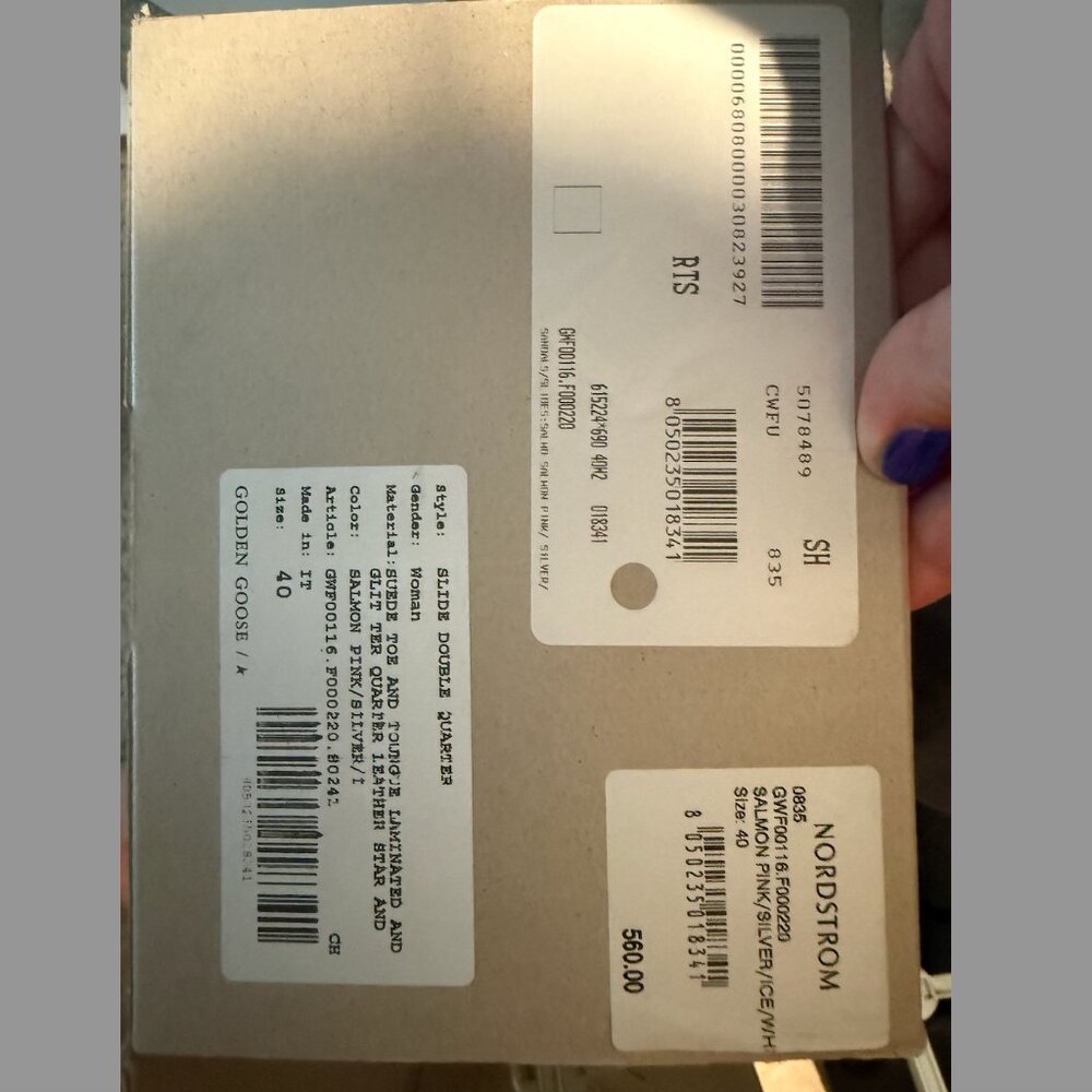 Slide Sneaker Golden Goose, Salmon Pink, Silver, Ice, White & Black - Picture 11 of 11